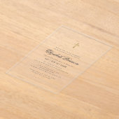 Invitations En Acrylique Baptism For Her | Minimalist Gold Cross (Poser)