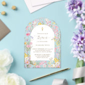 Invitations En Acrylique Baptism watercolor meadow flowers (Insitu (Mariage))