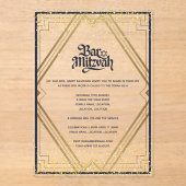 Invitations En Acrylique BAR ACRYLIQUE MITZVAH Classe d'or de la marine mod (Recto)