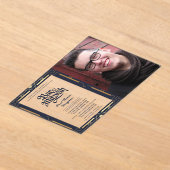 Invitations En Acrylique BAR ACRYLIQUE MITZVAH Photo Blue Gold Elegant (Poser)