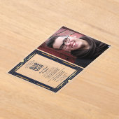 Invitations En Acrylique BAR ACRYLIQUE MITZVAH Photo Marine Gold Elegant Mo (Poser)