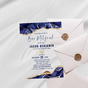 Invitations En Acrylique Bar élégant moderne Mitzvah