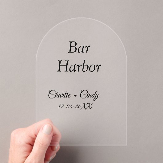 Invitations En Acrylique Bar Harbour bachelorée fête d'honneur mariage a (In situ (ordinateur de poche))