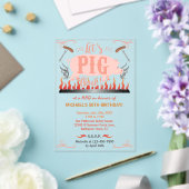 Invitations En Acrylique Barbecue BBQ Funny Cochon été fête d'anniversaire (Insitu (Mariage))