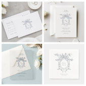Invitations En Acrylique Baroque Elegant Crest Ornament Minimalist Wedding