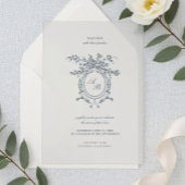 Invitations En Acrylique Baroque Elegant Crest Ornament Minimalist Wedding