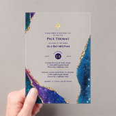 Invitations En Acrylique BARRE ACrylique claire MITZVAH Galaxy Starry Night (In situ (ordinateur de poche))