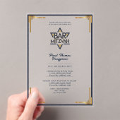 Invitations En Acrylique BARRE ACrylique MITZVAH Marine Gold Classy (In situ (ordinateur de poche))