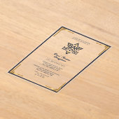 Invitations En Acrylique BARRE ACrylique MITZVAH Marine Gold Classy (Poser)