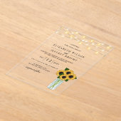 Invitations En Acrylique Barre Bois Chaîne Lumières Mariage (Poser)