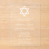 Invitations En Acrylique Bat mitzvah élégant (Recto)