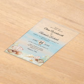 Invitations En Acrylique Beach Ocean Tropical Watercolor Mariage (Poser)