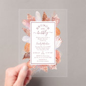 Invitations En Acrylique Beach Seashells Aquarelle Côte Chic Mariage (In situ (ordinateur de poche))