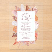 Invitations En Acrylique Beach Seashells Aquarelle Côte Chic Mariage (Recto)