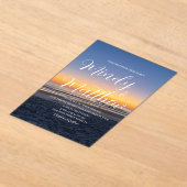 Invitations En Acrylique Beach Sunset Down Destination Blue Wedding (Poser)