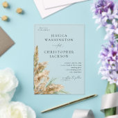 Invitations En Acrylique Beachy Boho Pampas Grass Mariage V2 (Insitu (Mariage))