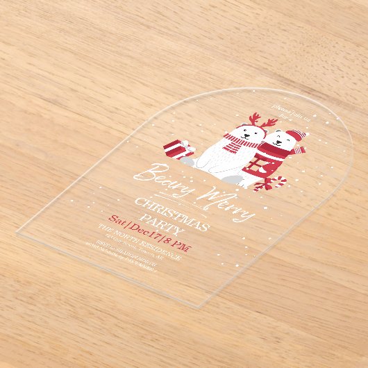 Invitations En Acrylique Béaire polaire Joyeux Noël Party Arch ID851 (Poser)
