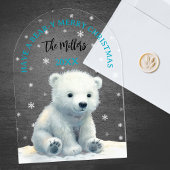 Invitations En Acrylique Bear-y Merry Christmas Polar Bear Christmas Card