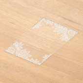 Invitations En Acrylique Beau Elégant Mariage de dentelle blanche (Poser)