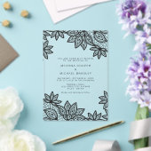 Invitations En Acrylique Beau élégant Mariage de dentelle noire (Insitu (Mariage))