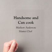 Invitations En Acrylique Beau et peut cuisiner ajouter nom master chef date (In situ (ordinateur de poche))