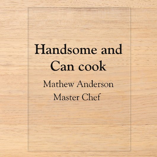 Invitations En Acrylique Beau et peut cuisiner ajouter nom master chef date (Recto)