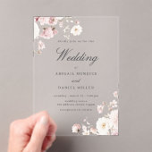 Invitations En Acrylique Beau Mariage floral doux (In situ (ordinateur de poche))