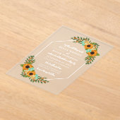 Invitations En Acrylique Beau Mariage floral Hexagon (Poser)
