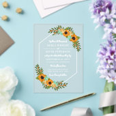 Invitations En Acrylique Beau Mariage floral Hexagon (Insitu (Mariage))
