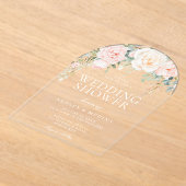 Invitations En Acrylique Beau Wedding shower Floral Blush (Poser)