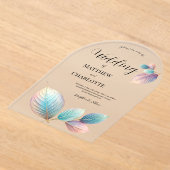 Invitations En Acrylique Beauté Ethérée Soft Tone Whimsical Feuilles Pastel (Poser)