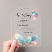 Invitations En Acrylique Beauté Ethérée Soft Tone Whimsical Feuilles Pastel (In situ (ordinateur de poche))