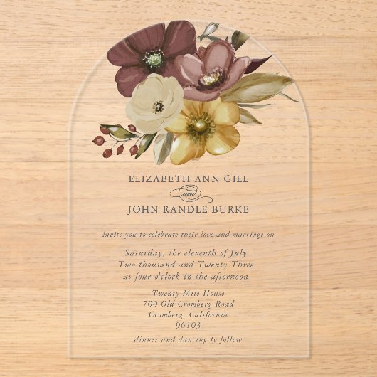 Invitations En Acrylique Beautiful boho neutral wedding  (Recto)