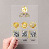 Invitations En Acrylique Beauty QR Code Social Media Sign - Multi-Plateform