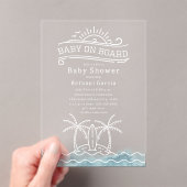Invitations En Acrylique Bébé à bord d'Ocean Waves Baby shower neutre (In situ (ordinateur de poche))