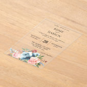 Invitations En Acrylique Bébé bleu et rose pâle Mariage (Poser)