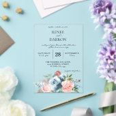 Invitations En Acrylique Bébé bleu et rose pâle Mariage (Insitu (Mariage))