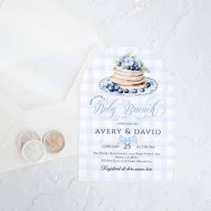 Invitations En Acrylique Bébé crêpes aux myrtilles Baby Brunch Baby Shower