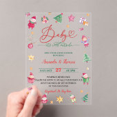 Invitations En Acrylique Bébé d'hiver C'est un Baby shower d'aquarelle froi (In situ (ordinateur de poche))
