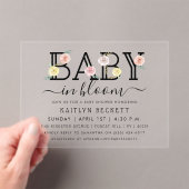 Invitations En Acrylique Bébé En Fleur Baby shower Floral (In situ (ordinateur de poche))