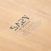 Invitations En Acrylique Bébé En Fleur Baby shower Floral (Poser)