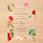 Invitations En Acrylique Bébé en fleurs | Baby shower Fleur sauvage de prin (Recto)