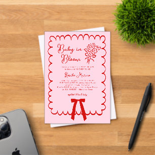 Invitations En Acrylique Bébé en fleurs Doodle Coquette Arc rose Baby Showe