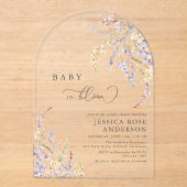 Invitations En Acrylique Bébé fleur sauvage En Fleur Baby shower Arc (Recto)