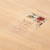 Invitations En Acrylique Bébé fleur sauvage en fleurs Baby shower d'automne (Poser)