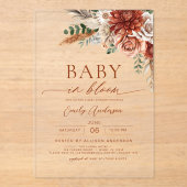 Invitations En Acrylique Bébé fleur sauvage en fleurs Baby shower d'automne (Recto)