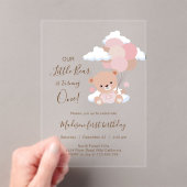 Invitations En Acrylique Bébé Garçon avec ballons Nuages 1er anniversaire (In situ (ordinateur de poche))