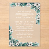 Invitations En Acrylique Bébé haleine Turquoise verdure Mariage traditionne (Recto)