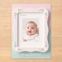 Bébé Heureux Cadre Floral Rose Vert