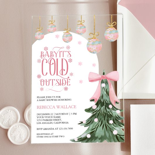 Invitations En Acrylique Bébé Il fait froid à l'extérieur du Baby shower de